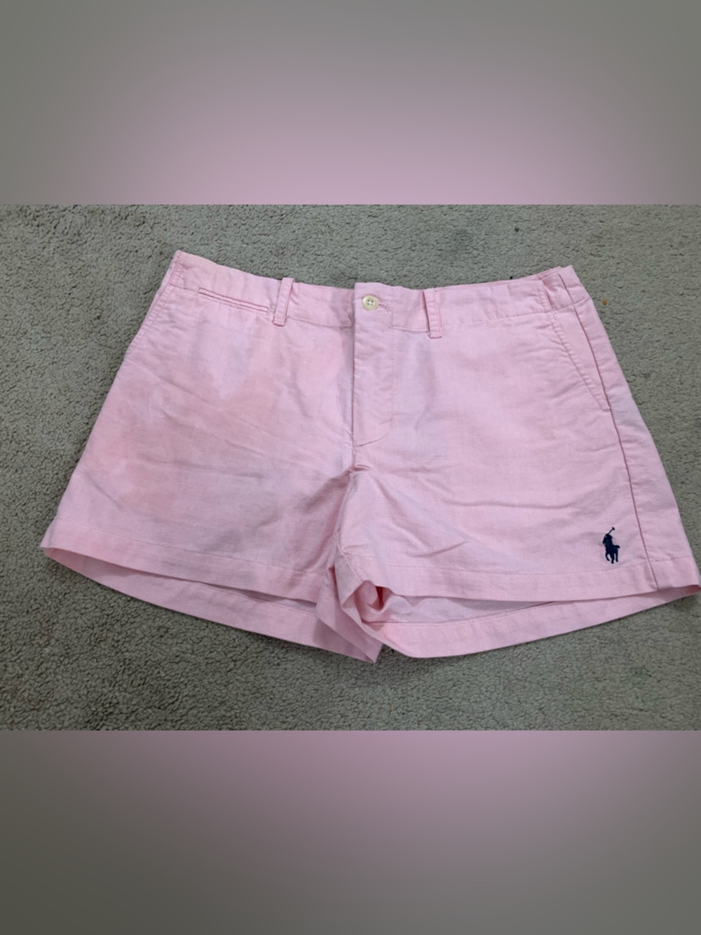 Ralph Lauren Light Pink Women's Chino Shorts with Embroidered Pony